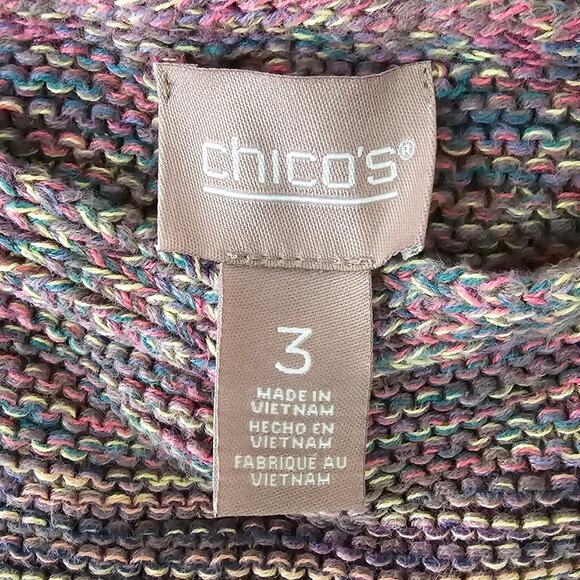 Chico's Variegated Color Block 3/4 Sleeve Sweater Size 3 XL - Picture 8 of 8